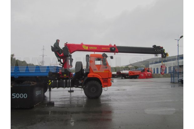 Бортовой автомобиль с КМУ ИТ-200 (тросовый, люлька) УСТ 54531J Камаз 43118-50