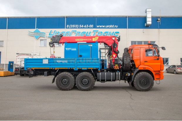 Контейнеровоз с КМУ ИТ-150 (тросовый) УСТ 54531J Камаз 43118-50 сп.м