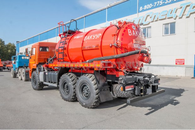 Автоцистерна вакуумная коммунальная МВ-9+1-ОД КО-505 бак для воды УСТ 5453A4-60 Камаз 43118-50 (илососная, два отсека)