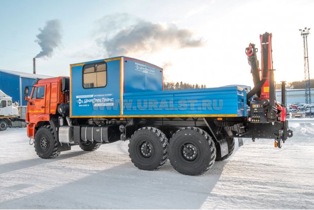 Автофургон ГПА 6+2 откр. с КМУ Palfinger PK-12000 УСТ 5453 Камаз 43118-50, сп.м