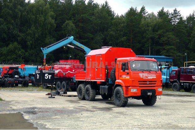ПАРМ Камаз с грузовой платформой с КМУ ИМ-180 УСТ-5453