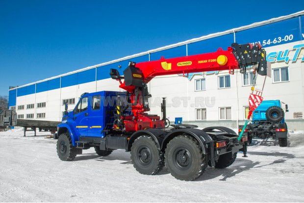 Седельный тягач с КМУ ИТ-200 (тросовый) УСТ 5453 Урал NEXT 4320-72, сдвоен. кабина