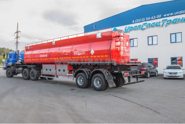Полуприцеп цистерна ППЦ 40П-24Д-3 УСТ 9465 прямая рама 5 мм, короб, лестница