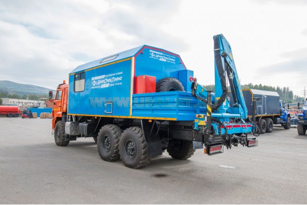 Передвижная мастерская ПАРМ с КМУ ИМ-55 УСТ 5453 Камаз 43118-50 сп.м.