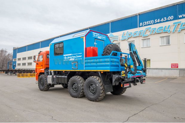 Передвижная авторемонтная мастерская ПАРМ с КМУ ИМ-25 УСТ 5453 Камаз 43118-50