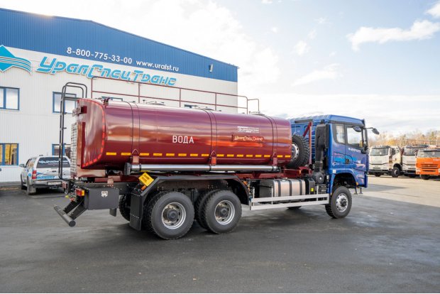 Автоцистерна АЦВ-14Н, УСТ 5453 SHACMAN (ШАКМАН) SX32586V385 6х6, 315/80R22.5, КБ 4575мм, поливомоечная рейка