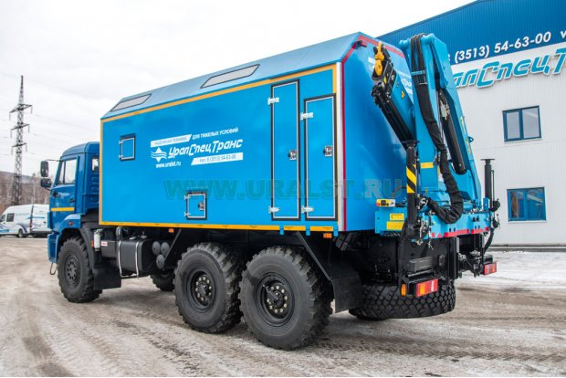 Автофургон ПАРМ с КМУ ИМ-95 УСТ 5453 Камаз 43118-50