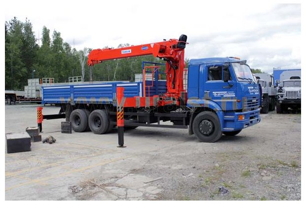 Бортовой Камаз с КМУ Kanglim KS-2056