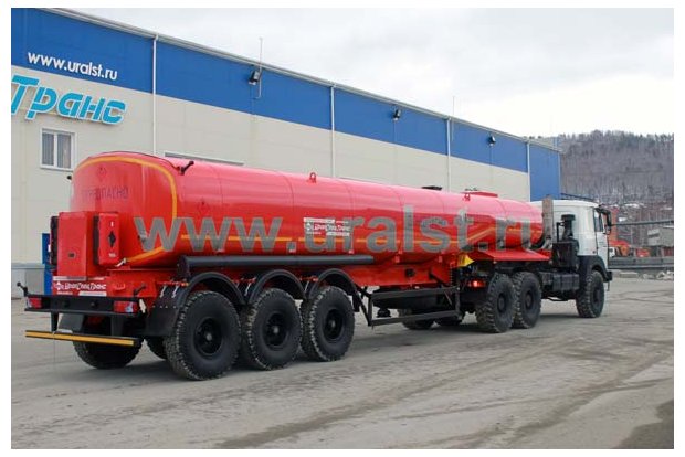 Полуприцеп цистерна нефтевоз ППЦН 30 куб м с седельным тягачом МАЗ 642508-350-050P