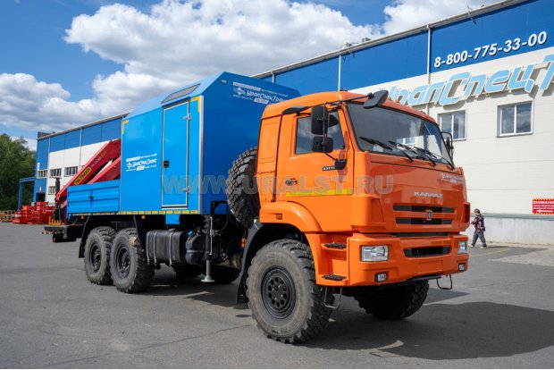 Автофургон ПАРМ с КМУ Palfinger PК 13.501 SLD1 (Палфингер) УСТ 5453 Камаз 43118 сп.м.