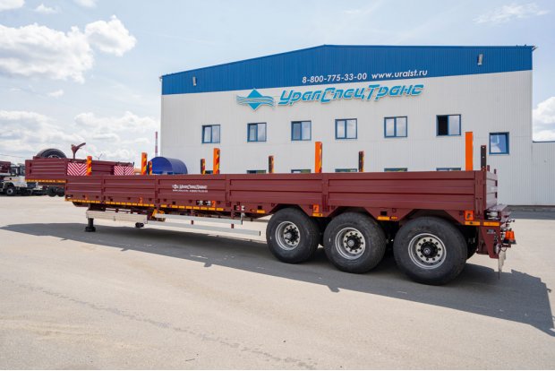 Полуприцеп тяжеловоз (трал) ППТ 45-32-12 УКБФ УСТ 9465 приставные трапы ССУ 1500