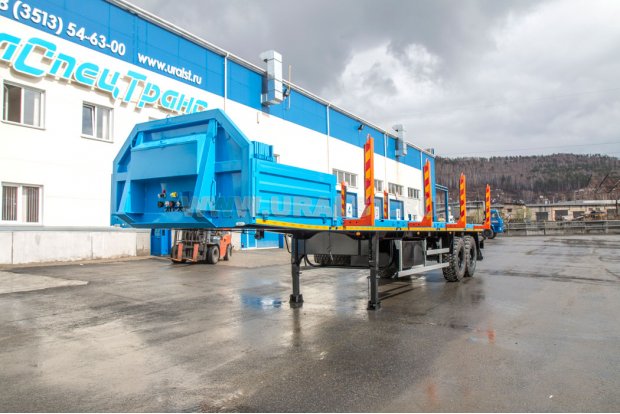 ППК 20-21-12КБ (BPW) со снятыми бортами, раздвинутыми кониками