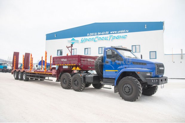 Полуприцеп тяжеловоз ППТ 45-31-11КУ BPW УСТ 9465 механические трапы ССУ 1500 + Седельный тягача УРАЛ NEXT