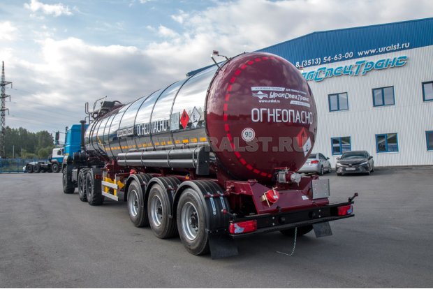Прицеп цистерна нефтевоз  ППЦН 28КТ-31 УСТ 9465 термос, нар. нерж, внутр. 5 мм
