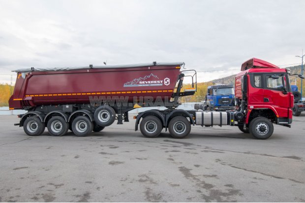 Седельный тягач SHACMAN (ШАКМАН) SX42586V385 + Полуприцеп самосвал ППС 34-32Л SEVEREST