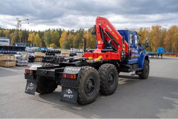 Седельный тягач с КМУ ИМ-150N УСТ 5453 Урал NEXT 4320-6981-72, сдвоен. кабина