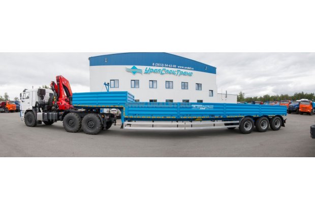 Полуприцеп контейнеровоз ППК 30ЛР-31-10Б УСТ 9465 + Седельный тягач с КМУ ИМ-320 Камаз 43118 