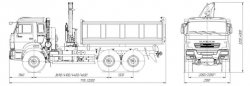 Самосвал с краноманипуляторной установкой за кабиной или без нее
