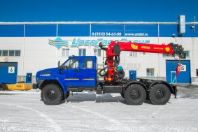 Седельный тягач с КМУ ИТ-200 (тросовый) УСТ 5453 Урал NEXT 4320-72, сдвоен. кабина