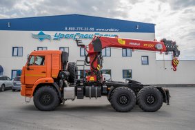 Седельный тягач с КМУ ИТ-200 (тросовый) УСТ 5453 Камаз 43118 сп.м