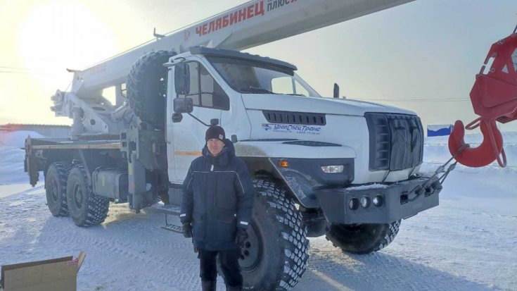 Автокран КС 55732-25-22 ""Челябинец"" Урал NEXT 4320-72Е5 в работе