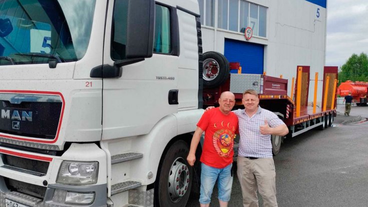 Купил полуприцеп тяжеловоз ППТН 39-32Д-12УКФ механические трапы, 1х1С, ССУ 1350