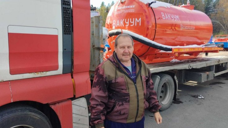 Навеска АКН (МВ) 10 УСТ Камаз, Урал с люком в работе