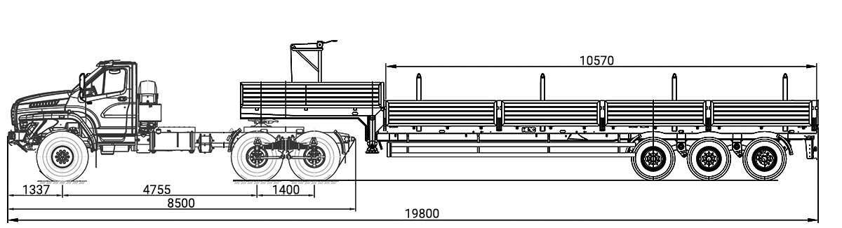 Автопоезд Урал NEXT с ППК 29ЛР-31-11КБ