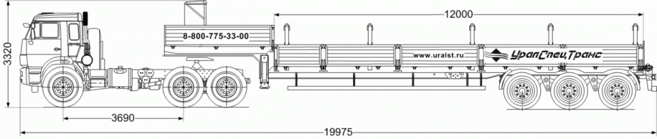 Автопоезд Камаз 53504 с ППК 29ЛР-31-12КБ