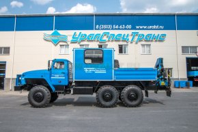 Фургон Урал ГПА с краном манипулятором ИМ-55