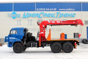 Бурильно-крановая машина столбовозный тягач с КМУ и буром