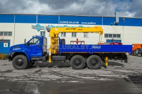 Бортовой автомобиль с КМУ SOOSAN SCS746 L УСТ 5453 Урал NEXT 4320-6951-74
