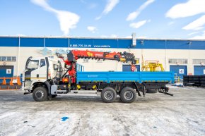 Бортовой автомобиль, УСТ 5453, с КМУ ИТ-200 (тросовый, люлька, бур)УСТ 5453 FAW 3250 (6Х6), КБ 4800 