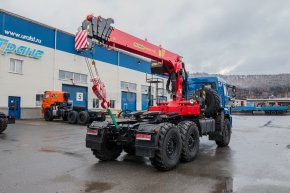 Седельный тягач с КМУ ИТ-150 (тросовый) УСТ 5453 Камаз 65224-53